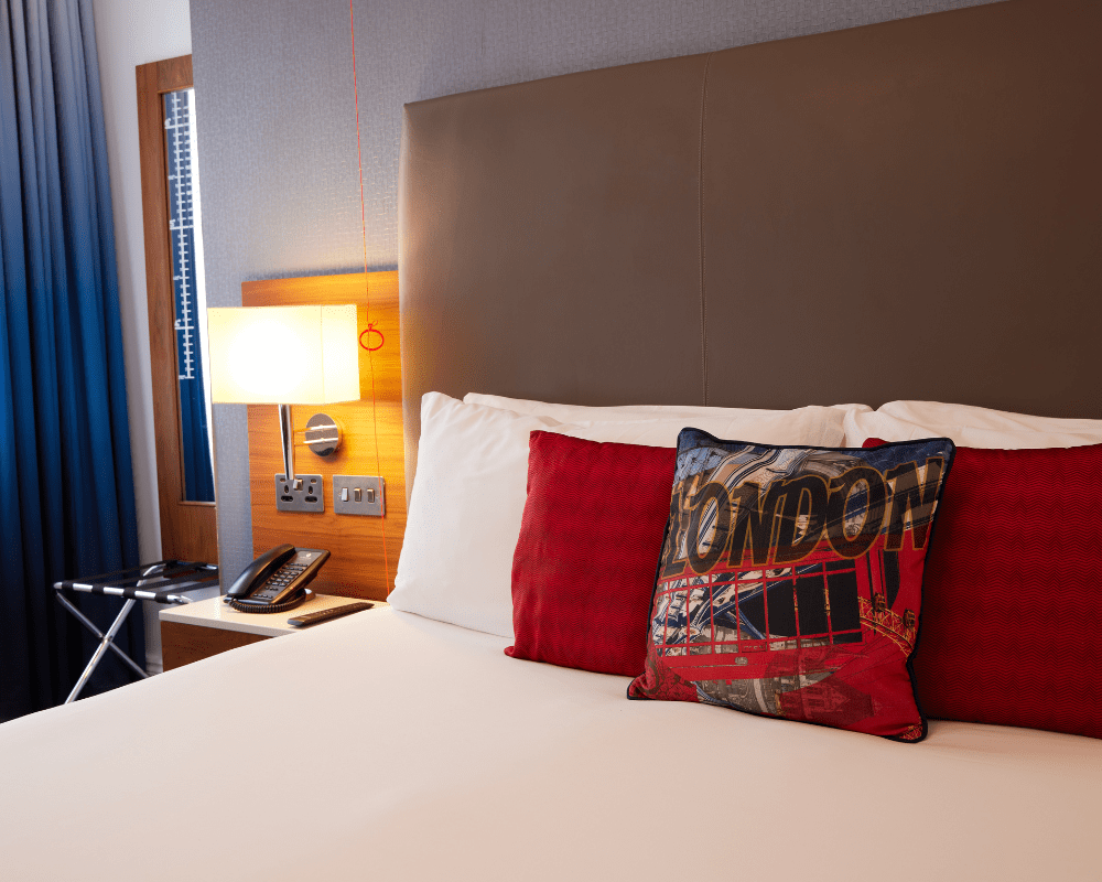 Double bed with pillows