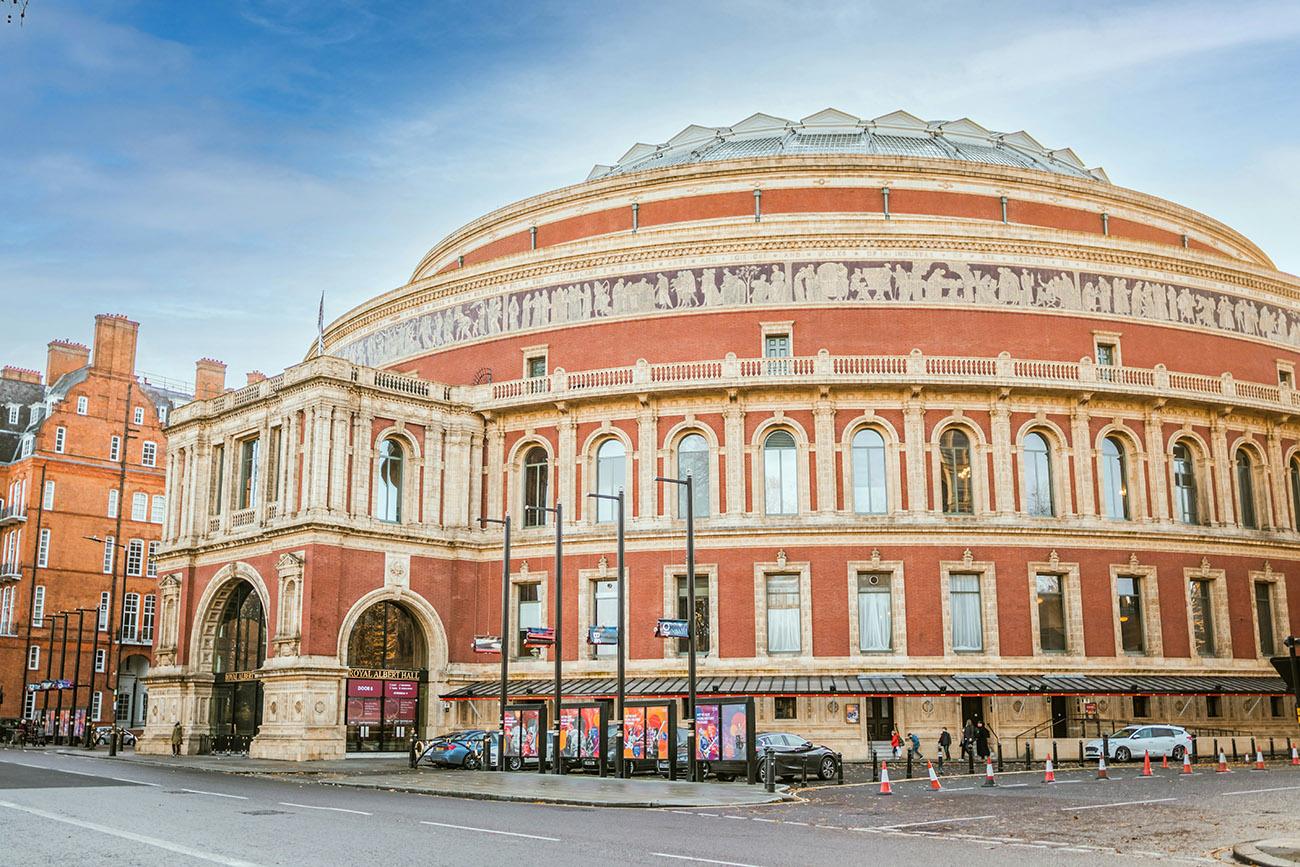 An exterior shot of the Royal Albert Hall, London